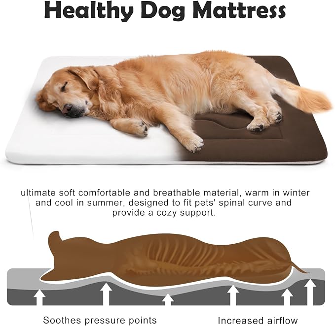JoicyCo Extra Large Dog Bed Soft Dog Crate Pad Mat, 48 in Non-Slip Bottom - Image 3