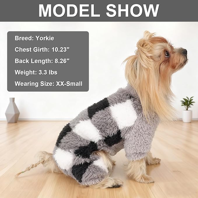 Sebaoyu Turtleneck Dog Pajamas for Small Dogs, Fleece Dog Sweater, Winter Cute - Image 5