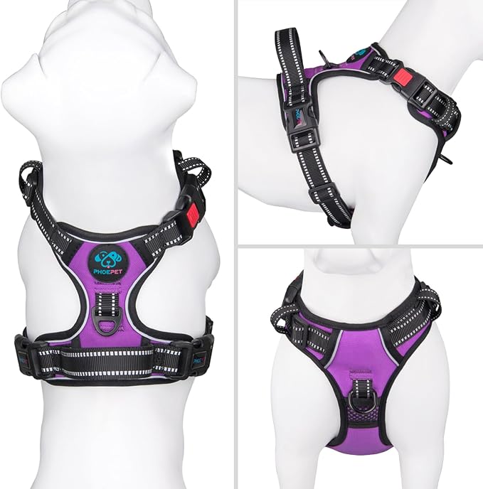 PHOEPET No Pull Dog Harness Medium Reflective Front Clip Vest - Image 2