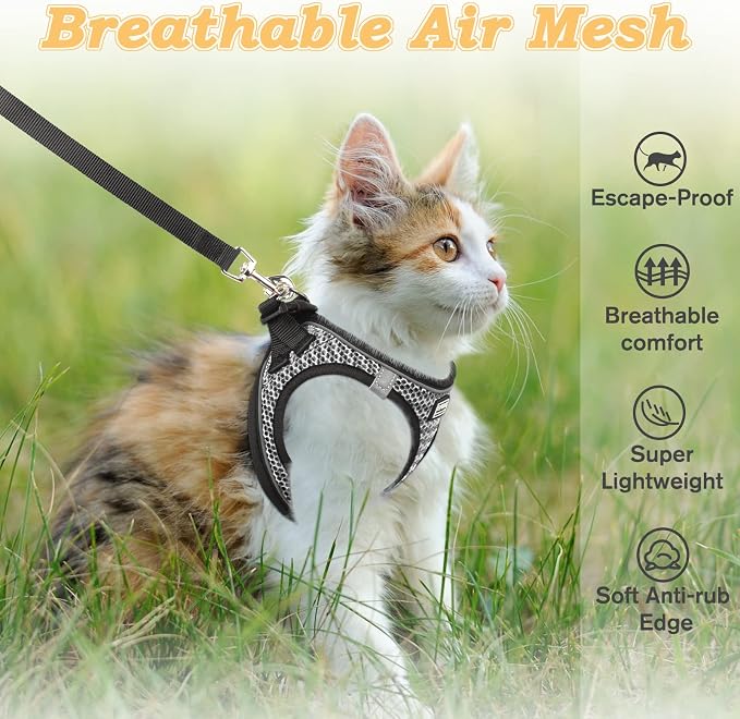 Cat Harness and Leash for Walking Escape Proof, Adjustable Kitten Vest Harness - Image 4