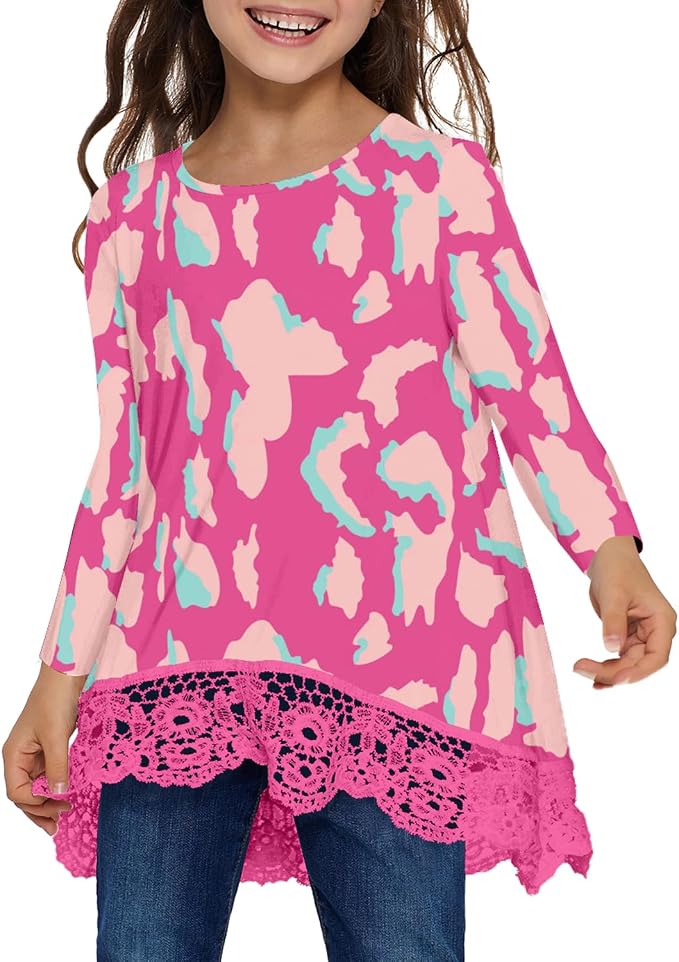 storeofbaby Girls Casual Tunic Tops Short Sleeve Loose Soft Blouse T-Shirt - Image 2