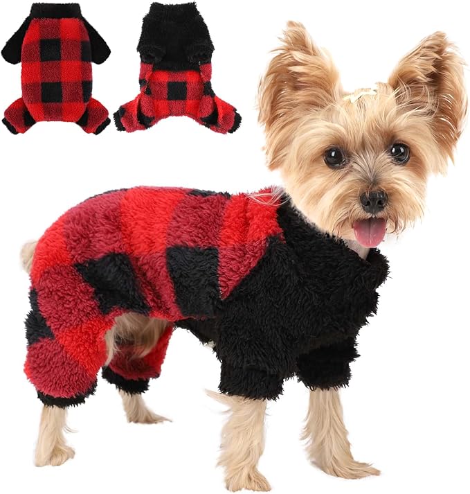 Sebaoyu Turtleneck Dog Pajamas for Small Dogs, Fleece Dog Sweater, Winter Cute by Sebaoyu