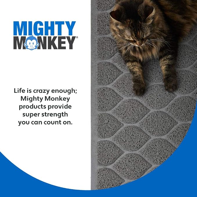 MIGHTY MONKEY Waterproof BPA Free Cat Litter Box Trapping Mat, Easy Clean Floors - Image 9