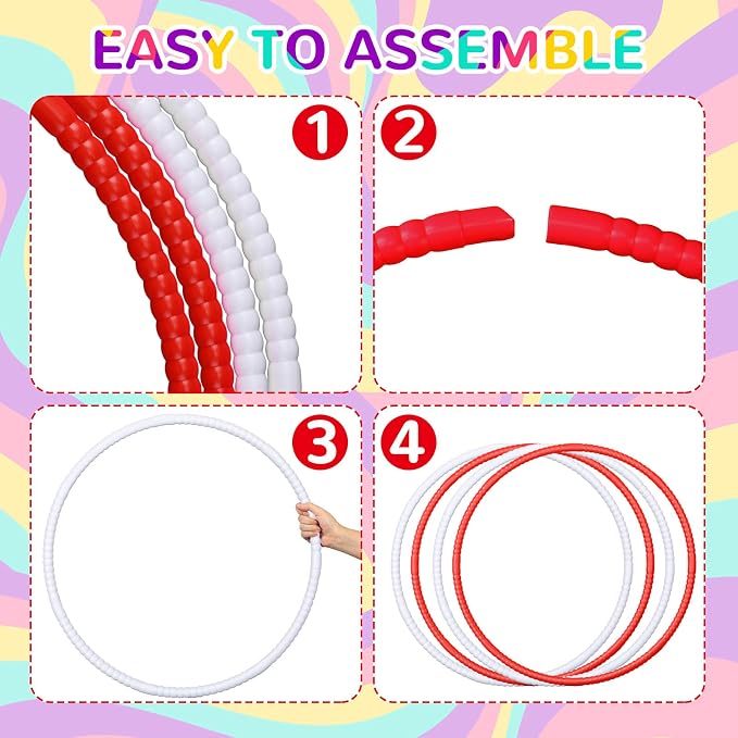 6 Pcs Exercise Hoop Detachable Fitness Rings Adjustable Plastic Toy Fitness - Image 2
