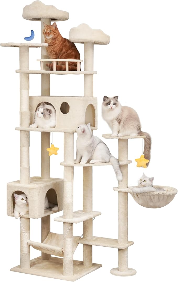 79inch Heavy Duty Cat Tree for Indoor Cats Large Adult, Tall Giant Cat Tower by Meecal