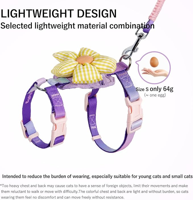 Rainbow Sunflower Cat Harness Set - Image 4