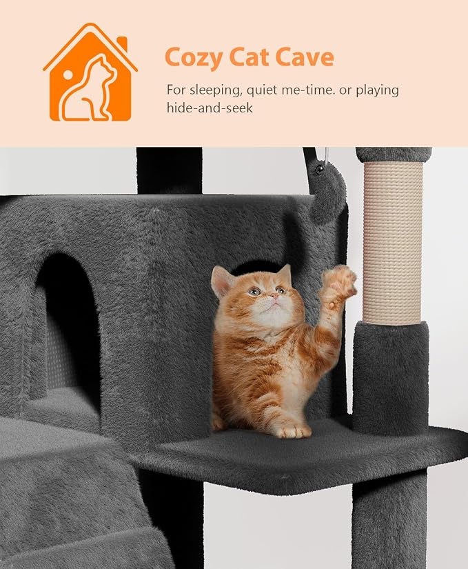 77'' Cat Tree Tower for Indoor Cats Large Adult, Cute/Tall Modern Cat Tree for - Image 4