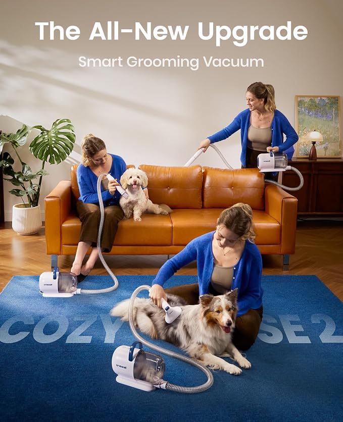 oneisall Dog Grooming Vacuum, 15000Pa Pet Vacuum Kit Shedding 99% Pet Hair - Image 2