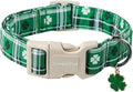 Lionet Paws St. Patrick Dog Collar, Comfortable Adjustable Green Collar by lionetpaws