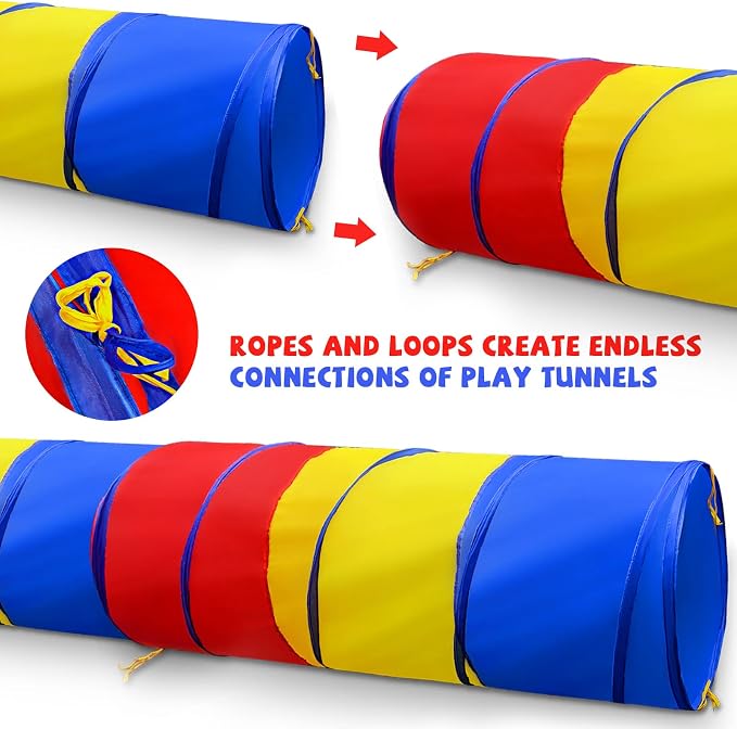 Kids Play Tunnel for Toddlers 1-3, Pop Up Baby Tunnel Crawling Toys for Infant - Image 4