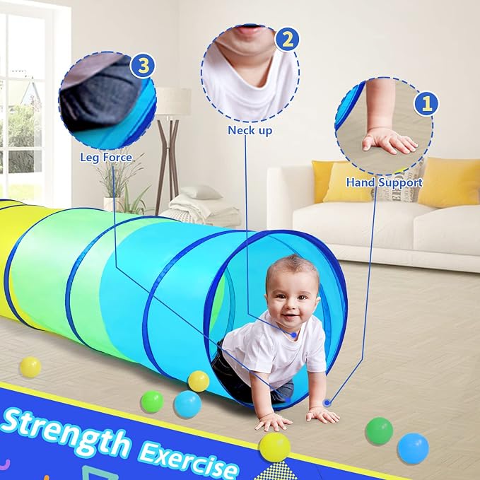 PigPigPen Kids Tunnel for Toddlers, Pop Up Play Tunnel Tent for Babies or Dogs - Image 6