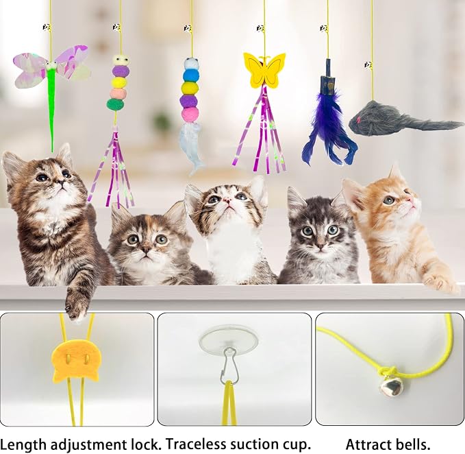 Cat Toys Indoor Hanging Door Retractable Bird Cat Toy - Image 4