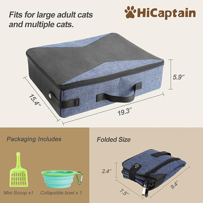 HiCaptain Portable Litter Box for Cats for Travel, Flodable Cat Travel Litter - Image 5