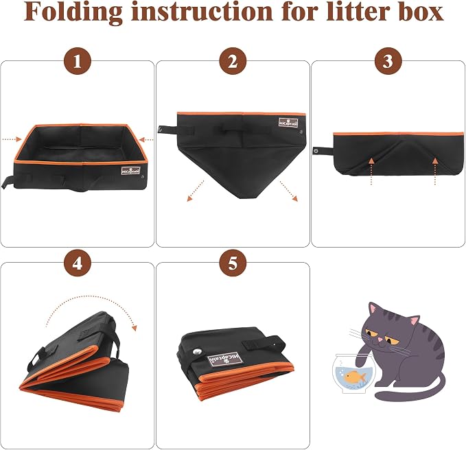 HiCaptain Portable Cat Travel Litter Box, Collapsible Cat Litter Carrier Tray - Image 8