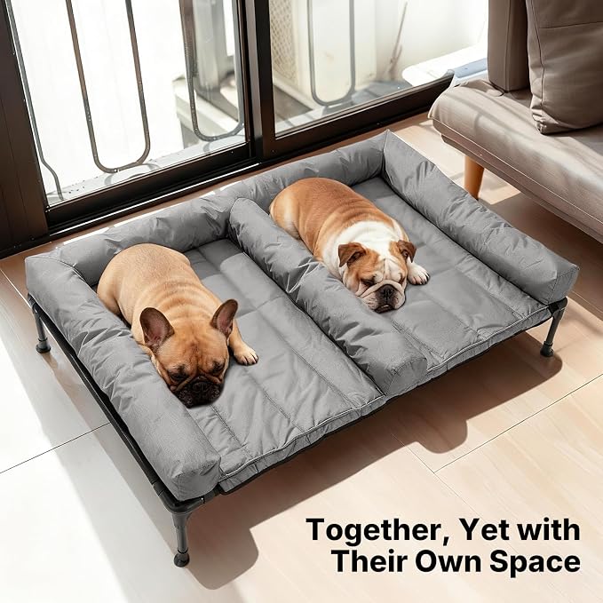 Veehoo Cooling Raised Dog Beds + Waterproof Double Dog Bed Cushion - Image 2