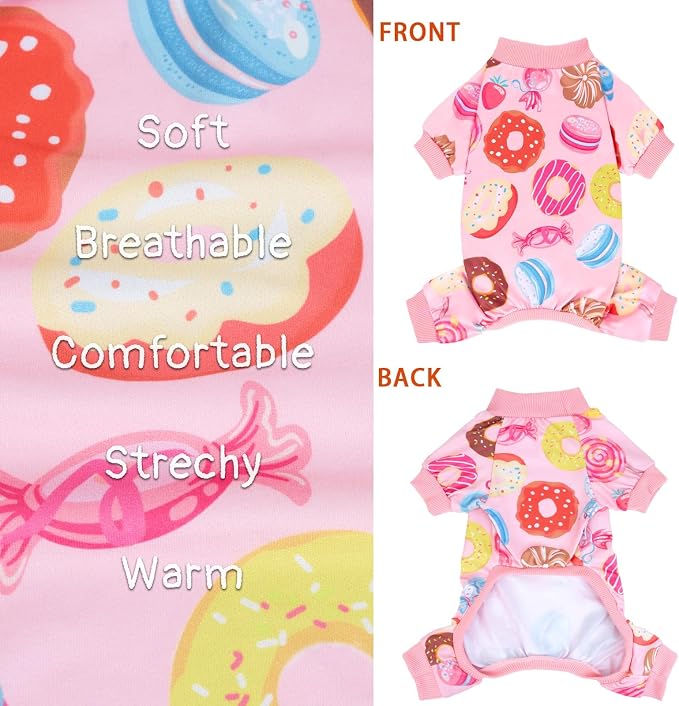 XPUDAC 4 Pack Dog Pajamas for Small Dogs Cats Plaid Dog Clothes Puppy Onesies - Image 6