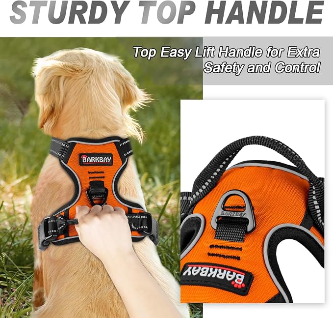 BARKBAY No Pull Dog Harness Front Clip Heavy Duty Reflective Easy Control Handle - Image 3