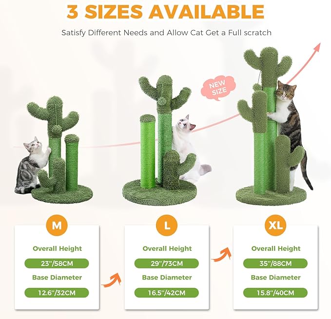 PAWZ Road Cat Scratching Post Cactus Cat Scratcher Featuring - Image 2