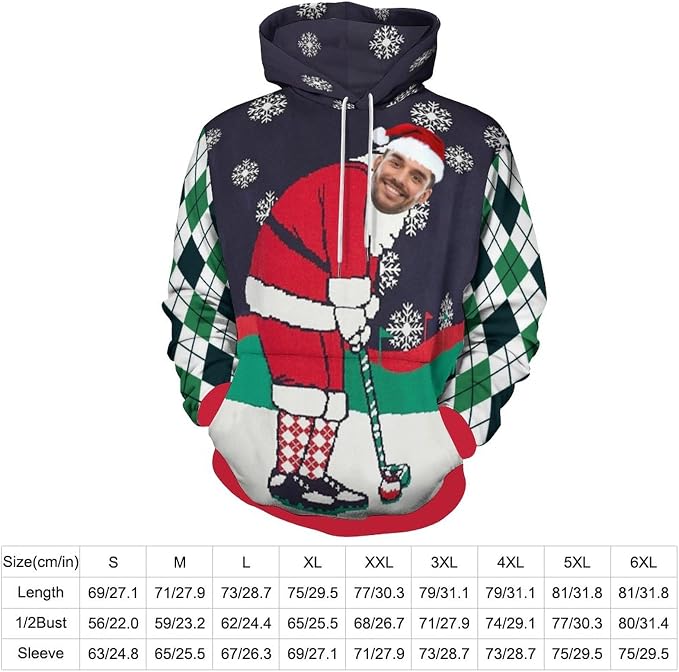 Artsadd Custom Face Unisex athletic Pockets Sweatshirt Loose Hoodie Custom - Image 3