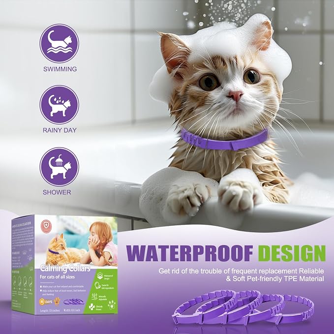 Calming Collar for Cats | Calming Cat Collars Adjustable Soother Anxiety Relief - Image 5