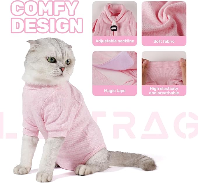 Breathable Cat Recovery Suit for Female/Male, Anti-Licking Kitten Onesie - Image 4