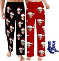 Custom Pajama Pants for Women Men, Personalized 67 Name Photo PJ Family Six by Artsadd