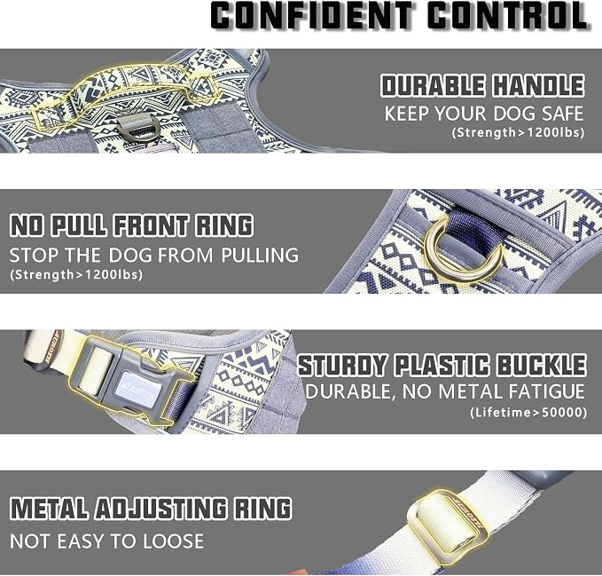 AUROTH Tactical Dog Harness for Large Dogs No Pull Adjustable Pet Harness - Image 3