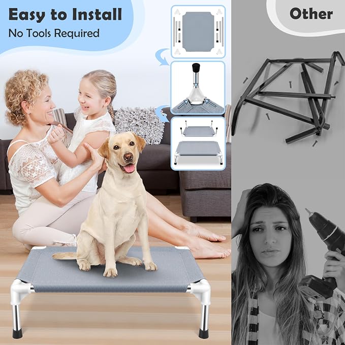 Elevated Cooling Dog Bed, Raised Outdoor Dog Bed - Image 3
