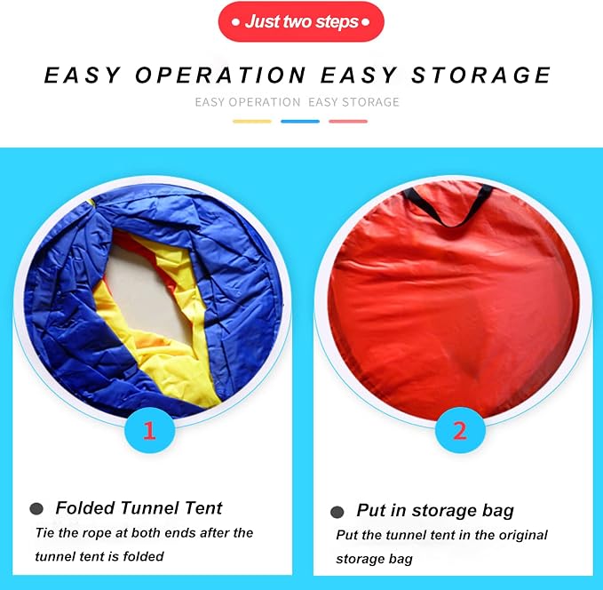 Kids Play Tunnel Tent for Toddlers, Colorful Pop Up Crawl Tunnel Toy Tent for - Image 4