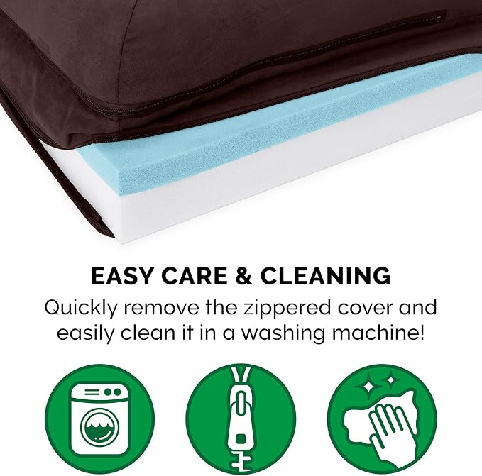 Furhaven Cooling Gel Dog Bed for Large/Medium Dogs w/ Removable Bolsters & - Image 8