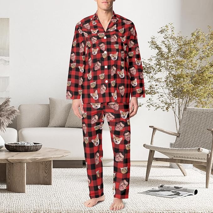 Custom Face Pajamas for Women Men, Personalized Dog Cat Pet Pajamas Set - Image 4