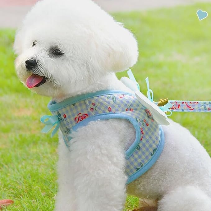 Dog Harness and Leash Set with Angle Wings, Pet Adjustable Mesh Vest Harness - Image 4