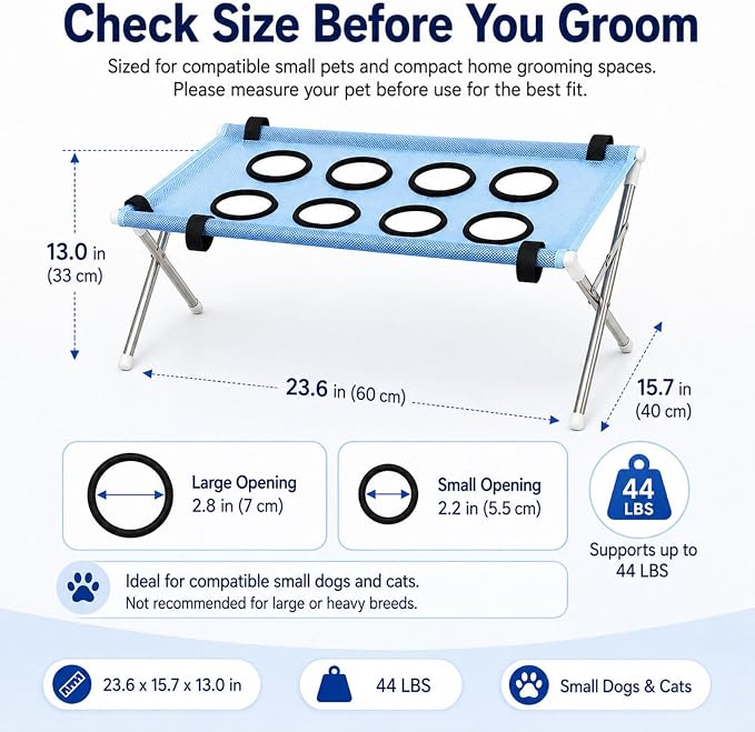 Pet Dog Bath Hammock, Cat Shower Grooming Table Hammock with Foldable Stand - Image 7