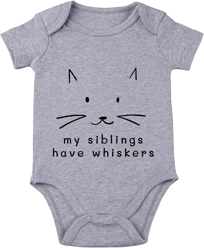 My Siblings Have Paws Bodysuit Baby Paws Romper Cat Whiskers Bodysuit Cute Baby by Unknown