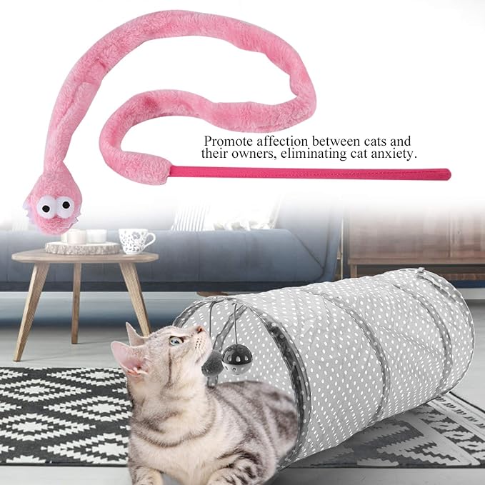 Cat Toy Snake, Serpentine Mint Cat Teasing Stick Enhance Bond - Image 5