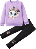 Little Girls Unicorn Outfits 2 Piece Kids Ruffle Sleeve Sweatshirt + Leggings by zarmfly
