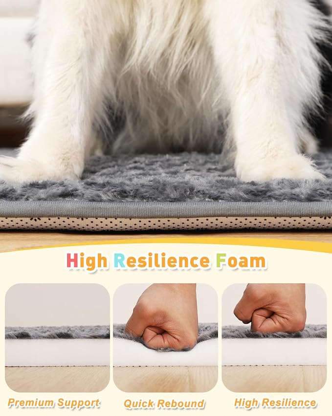 XL Dog Bed for Crate High Resilience Foam Crate Pad Mat for Large Dogs Washable - Image 2