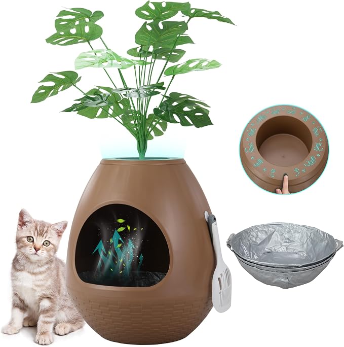 Eggloa6 Cat Litter Box Plant Enclosure by COZIWOW