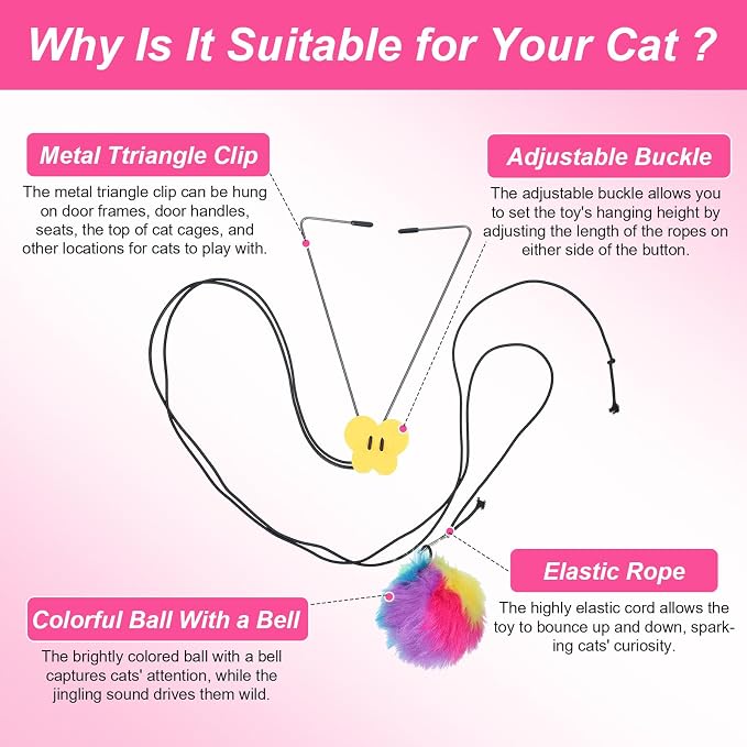 Cat Door Toy Interactive Cat Toys Door Hanging Cats Toys Cat Teaser Toy - Image 2