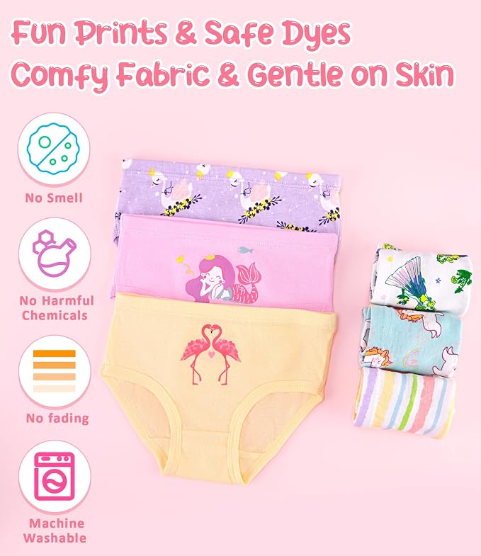 Girls and Toddlers 100% Cotton Underwear Tagless Soft Panties Size 2-3T - Image 6