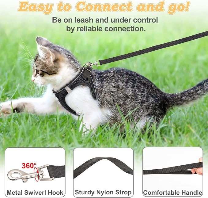 Cat Harness and Leash for Walking Escape Proof, Adjustable Kitten Vest Harness - Image 4