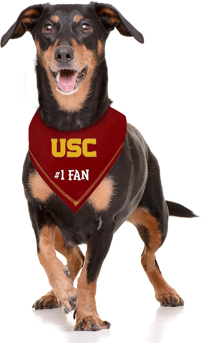 Pets First NCAA USC Trojans Personalized Tie Around Bandana - Image 2