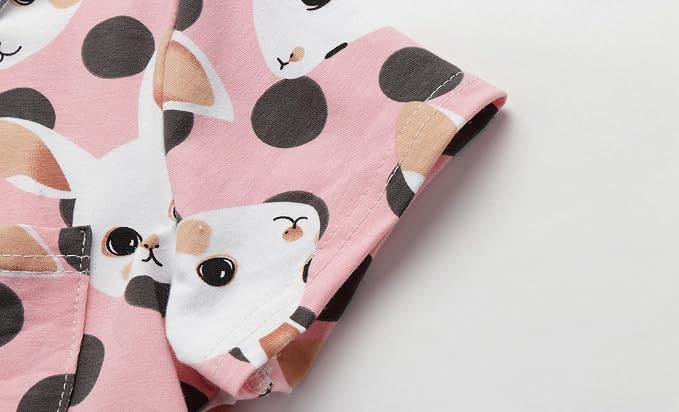 Mud Kingdom Little Girls Dresses Cotton Summer Holiday Cute Cat Dress Short - Image 4