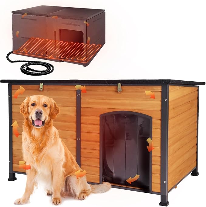 59.1" Extra Large Heated Dog House by Aivituvin