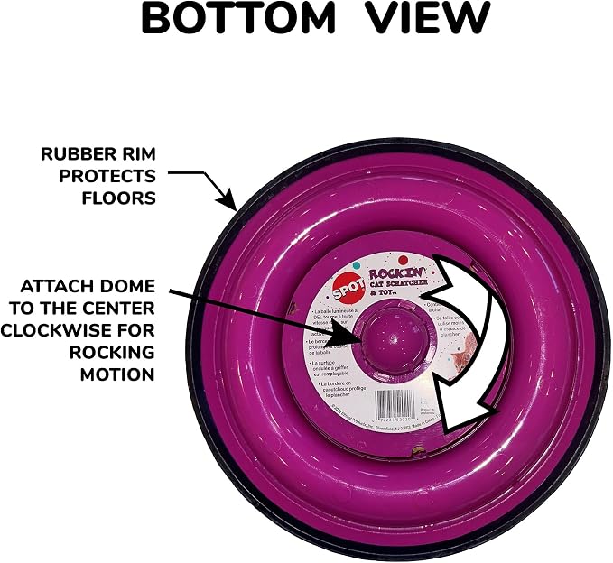 SPOT Rockin’ Cat Scratcher Toy – Interactive LED Light-Up Ball Cat Toy - Image 3