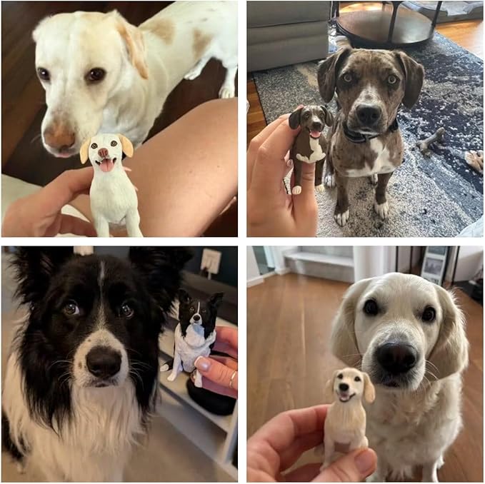 Custom Pet Portrait Cake Topper, Handcrafted Dog Cat Figurine, Personalized Pet - Image 4