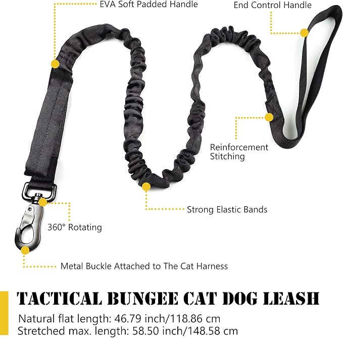 Tactical Cat Harness and Leash for Walking Escape Proof, Adjustable Military K9 - Image 3