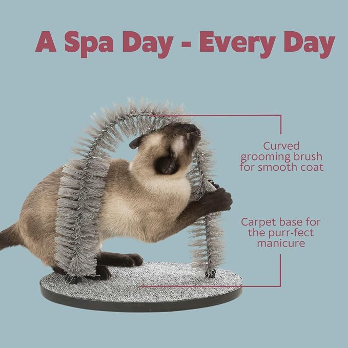 Trixie Cat Massager and Self Grooming Arch, Bristle Ring Brush, Carpet Base - Image 3