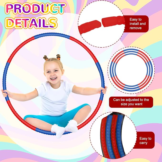 6 Pcs Exercise Hoop Detachable Fitness Rings Adjustable Plastic Toy Fitness - Image 2