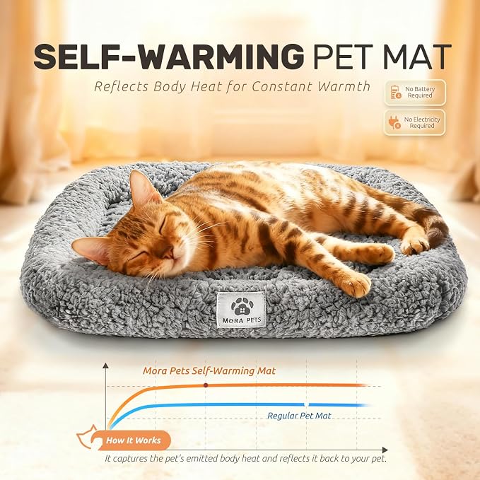 Mora Pets Self Warming Cat Bed Self Heating Pet Pad - Image 2